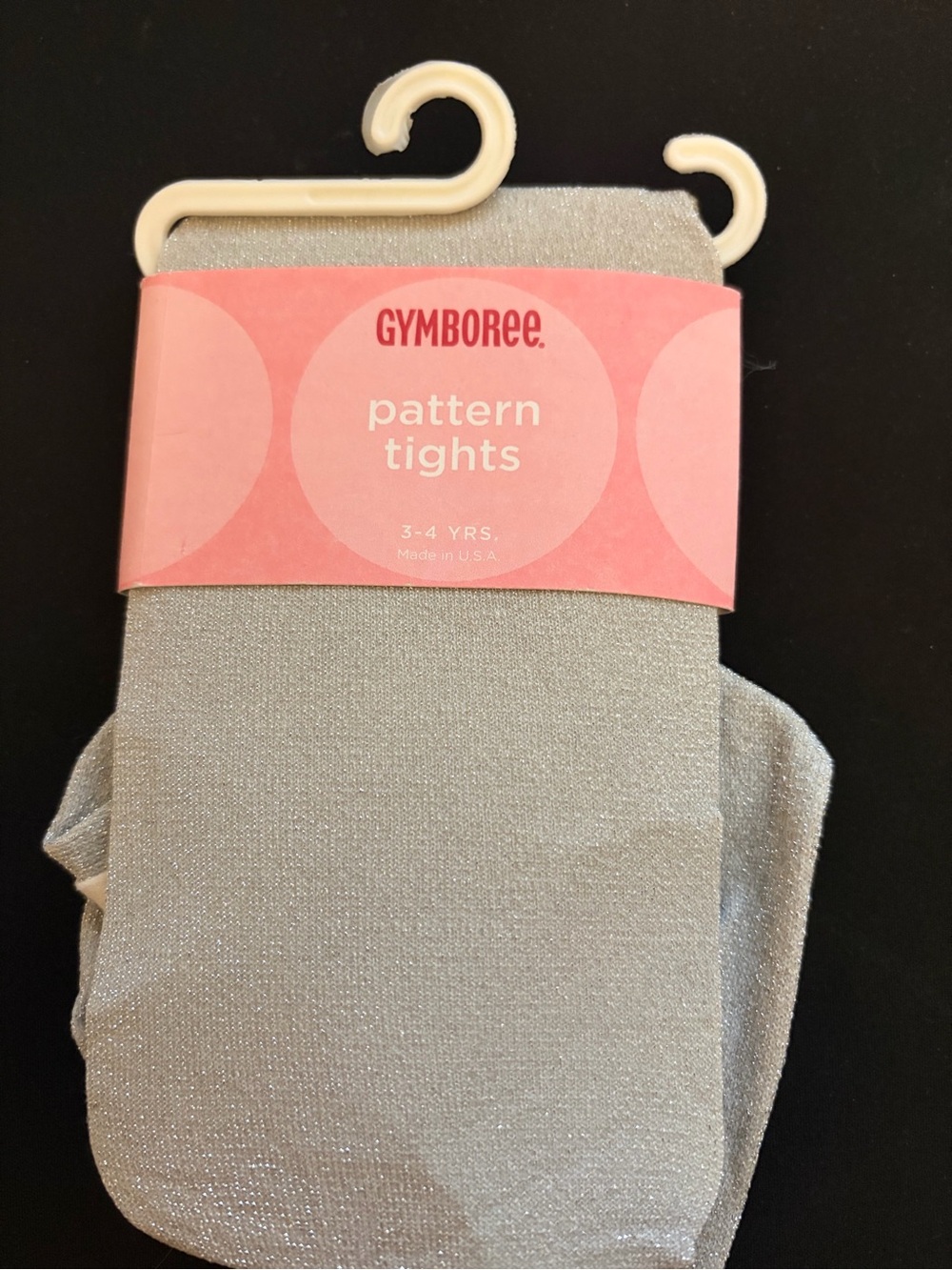 NWT Gymboree Girls' Silver Pattern Tights - Shimmery Metallic 3-4 years